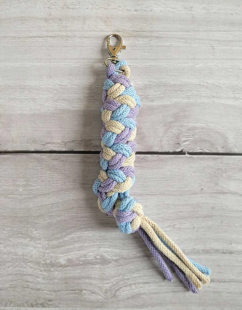 Pavadėlis hobi arkliukui, dviguba virvė, violetinė/mėlyna/šviesi smėlio