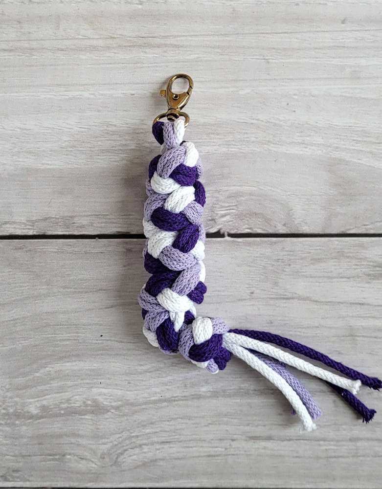 Pavadėlis hobi arkliukui, dvigubas, violetinis/baltas