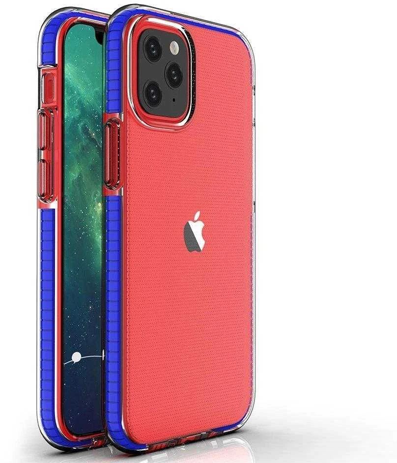 Hurtel Spring dėklas su spalvotu rėmeliu skirtas iPhone 13 mini, tamsiai mėlynas
