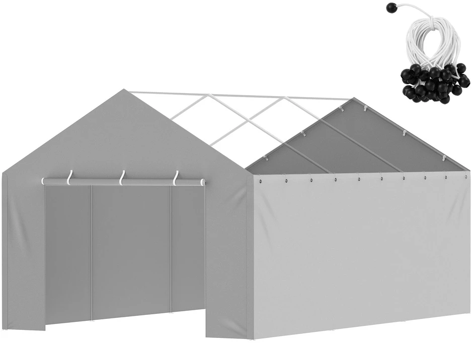 VEVOR Automobilinė pastogė 12 x 6 m pilka