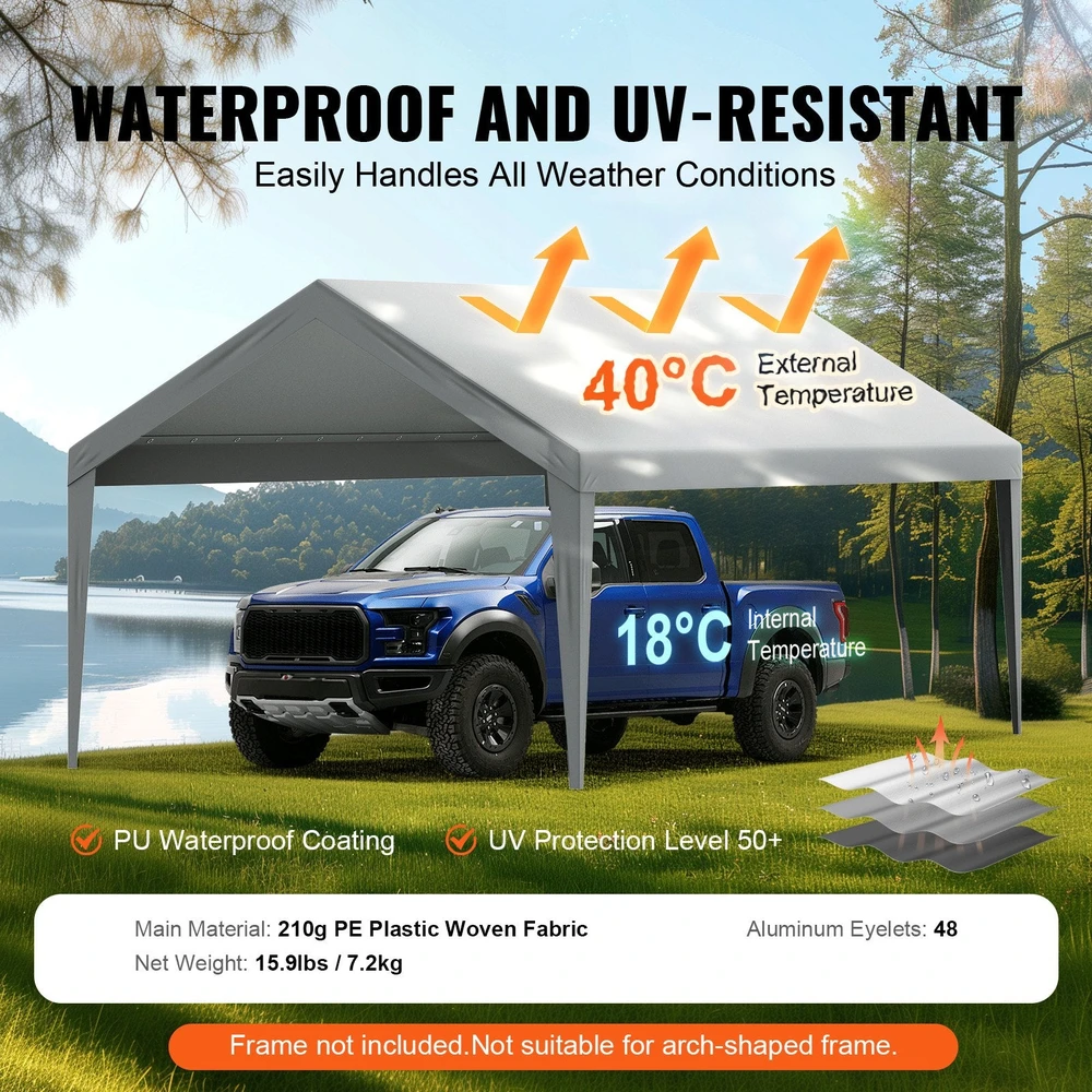 VEVOR Automobilinis stogelis 12 x 20 ft, tik tentas