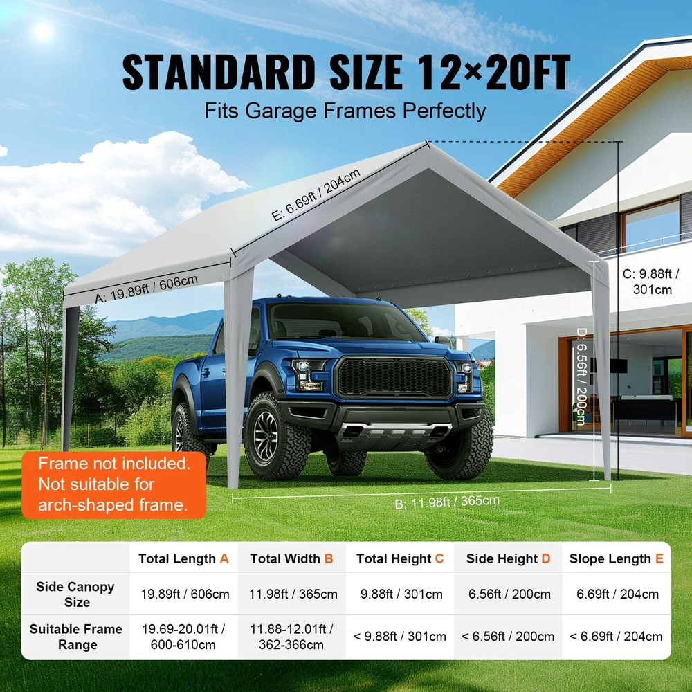 VEVOR Automobilinis stogelis 12 x 20 ft, tik tentas