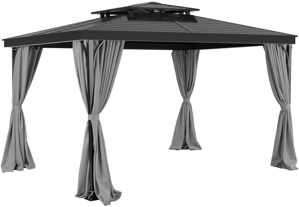 VEVOR Pilka pavėsinės užuolaida 284 x 284 cm