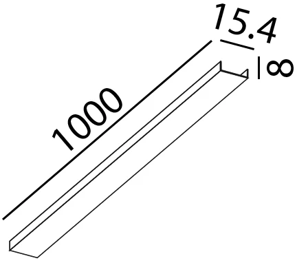 Paviršinio magnetinės sistemos bėgelio MINI_LINE 42 dangtelis, juodas, 1m