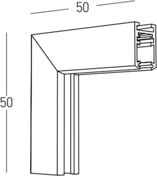 Paviršinio magnetinės sistemos ZAMBELIS MAGNETIC 6MM bėgelio vertikalus kampinis sujungimas, 24V, žalvario sp., 25235