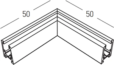 Paviršinio magnetinės sistemos ZAMBELIS MAGNETIC 6MM bėgelio horizontalus kampinis sujungimas, 24V, žalvario sp., 25233