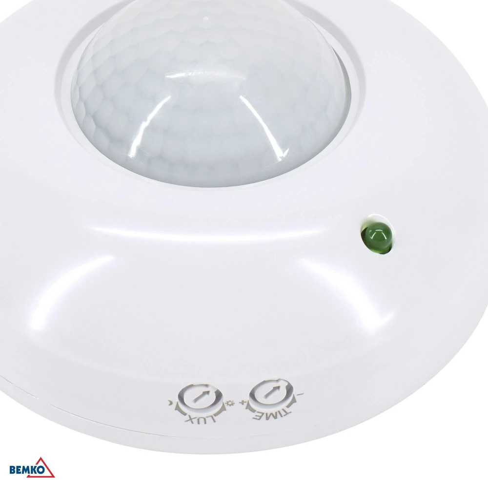 Bemko Paviršinis judesio daviklis, baltas, IP20, max 1200W, 360°, max 6m