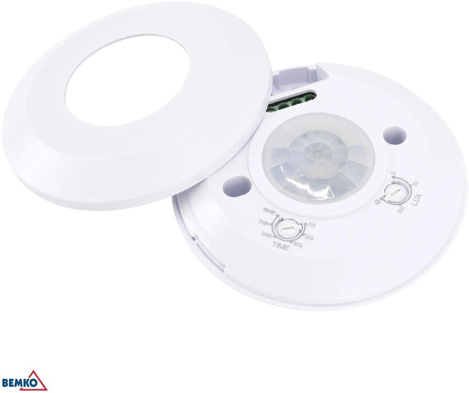 Bemko Paviršinis judesio daviklis, baltas, IP20, max 800W, 360°, max 8m