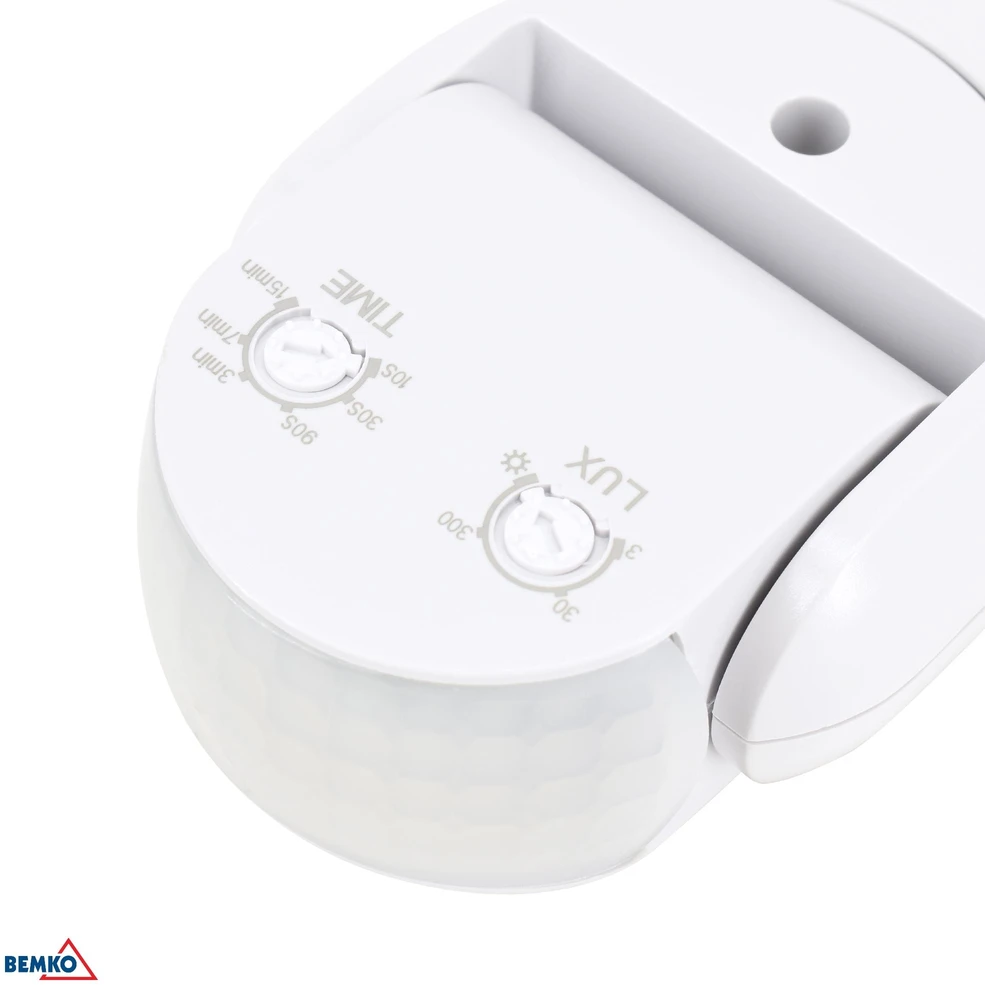Bemko Paviršinis judesio daviklis, baltas, IP65, max 1200W, 180°, max 12m