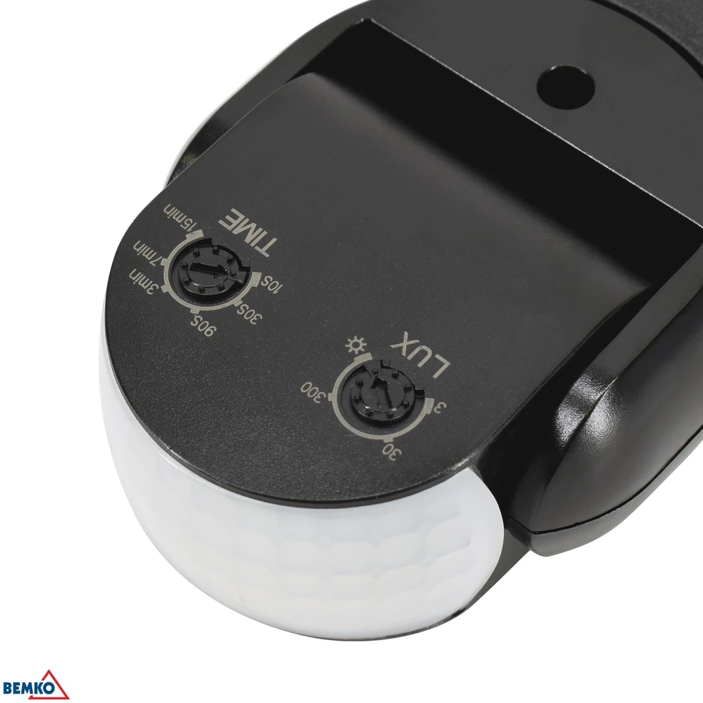 Bemko Paviršinis judesio daviklis, juodas, IP65, max 1200W, 180°, max 12m