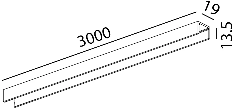 Paviršinis magnetinės sistemos bėgelis MINI_LINE 42 S, 42V, baltas, 3m