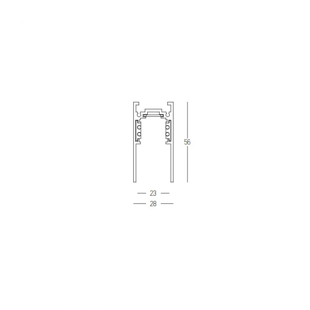 Paviršinis/pakabinamas magnetinės sistemos ZAMBELIS MAGNETIC bėgelis, 48V, juodas, 3m, 22273B-3