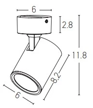 Lubinis šviestuvas Paviršinis pakreipiamas šviestuvas, GU10, juodas, S104