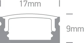 Paviršinis profilis su baltu difuzoriumi, 2m, 7902/B, su 2 poromis užbaigimų ir 6 vnt. tvirtinimo spaustukų