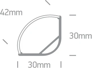 Paviršinis profilis su difuzoriumi, 2m, 7908/AL, su 2 poromis užbaigimų ir jungtimi. Skirtas LED juostoms 16 mm