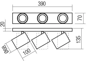 Lubinis šviestuvas Paviršinis reguliuojamas šviestuvas CORINTH, GU10, matinės aukso sp., 01-3444