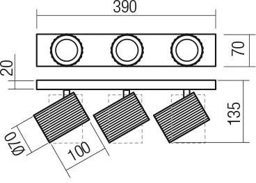 Lubinis šviestuvas Paviršinis reguliuojamas šviestuvas DELPHI, GU10, juodas, 01-3406