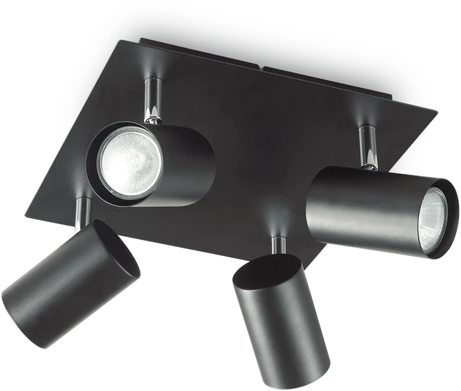 Lubinis šviestuvas Ideal Lux Ceiling lamp with 4 lights SPOT, GU10, juodas