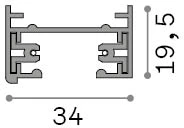 Paviršinis vienfazis bėgelis LINK MONO, juodas, 3m, 344973