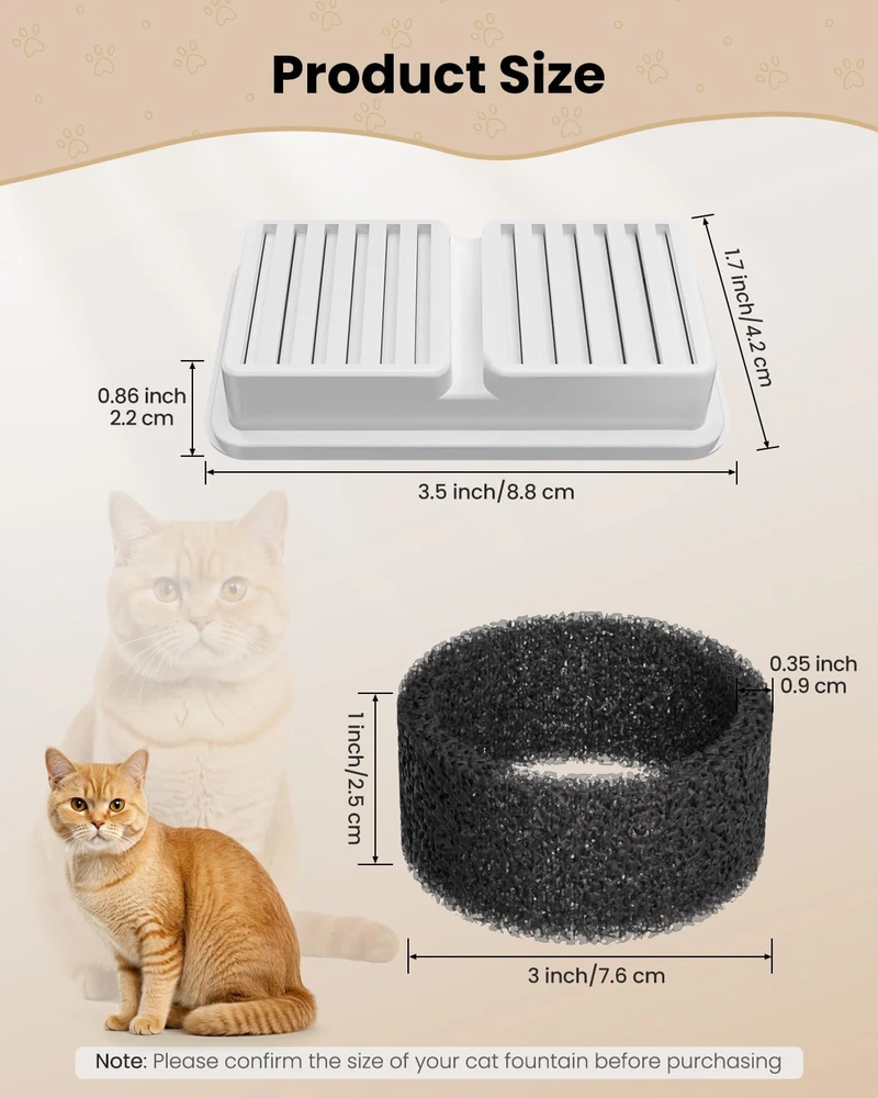 PawPoll kačių fontano vandens filtrų ir putplasčio filtrų rinkinys, 12 vnt., PW-D02