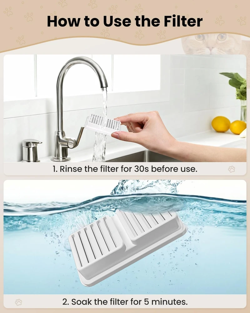 PawPoll kačių fontano vandens filtrų ir putplasčio filtrų rinkinys, 12 vnt., PW-D02
