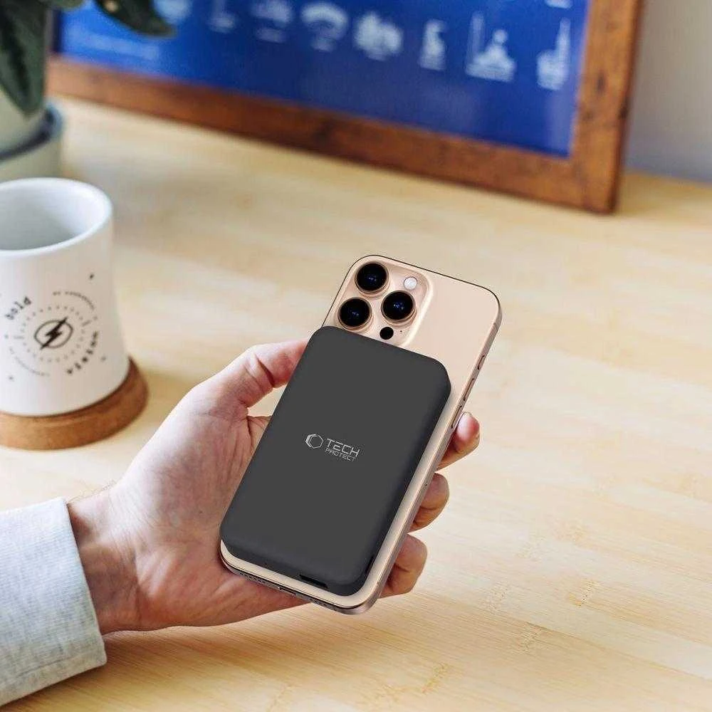 Powerbank Tech-Protect PB24 LifeMag QI2 MagSafe 10000 mAh – juodos spalvos