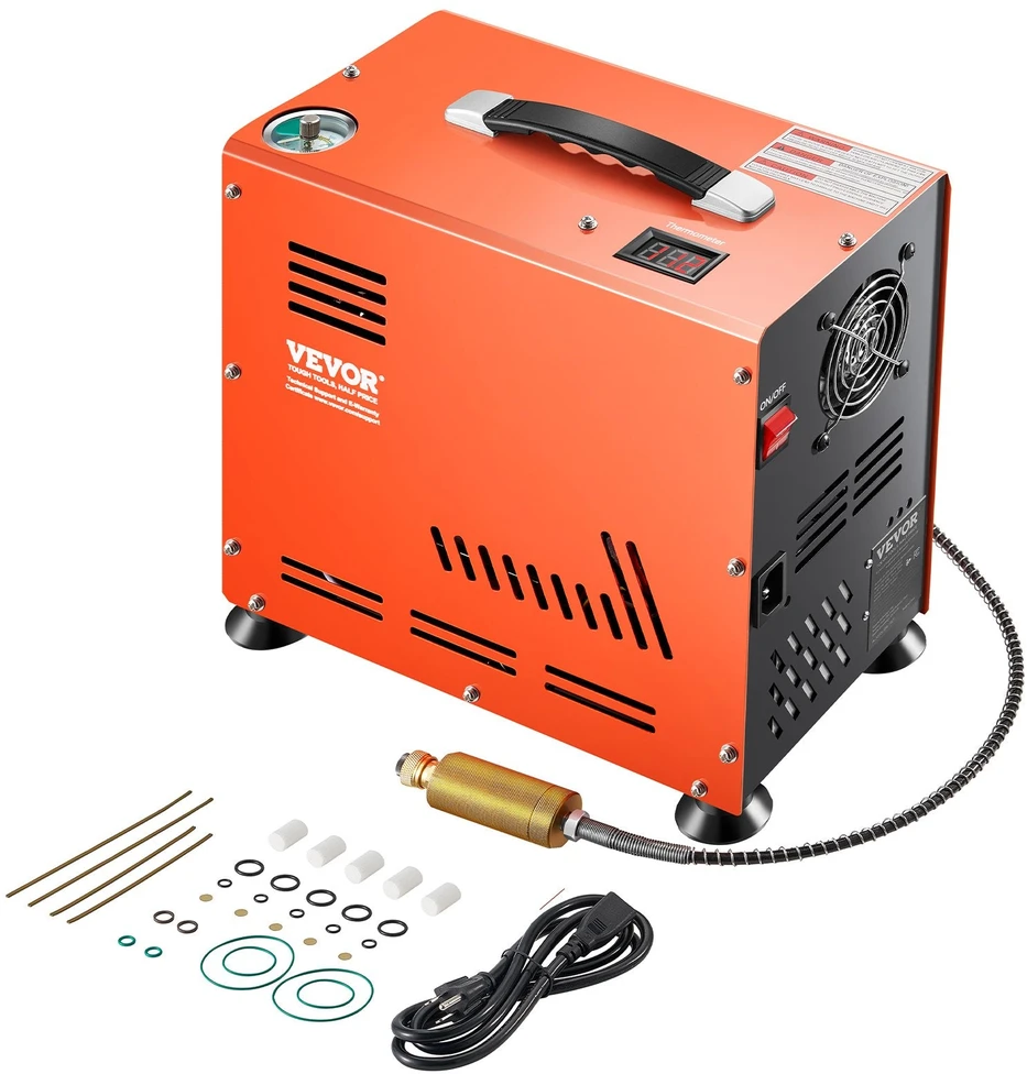 VEVOR PCP oro kompresorius 800W 30Mpa dviejų cilindrų