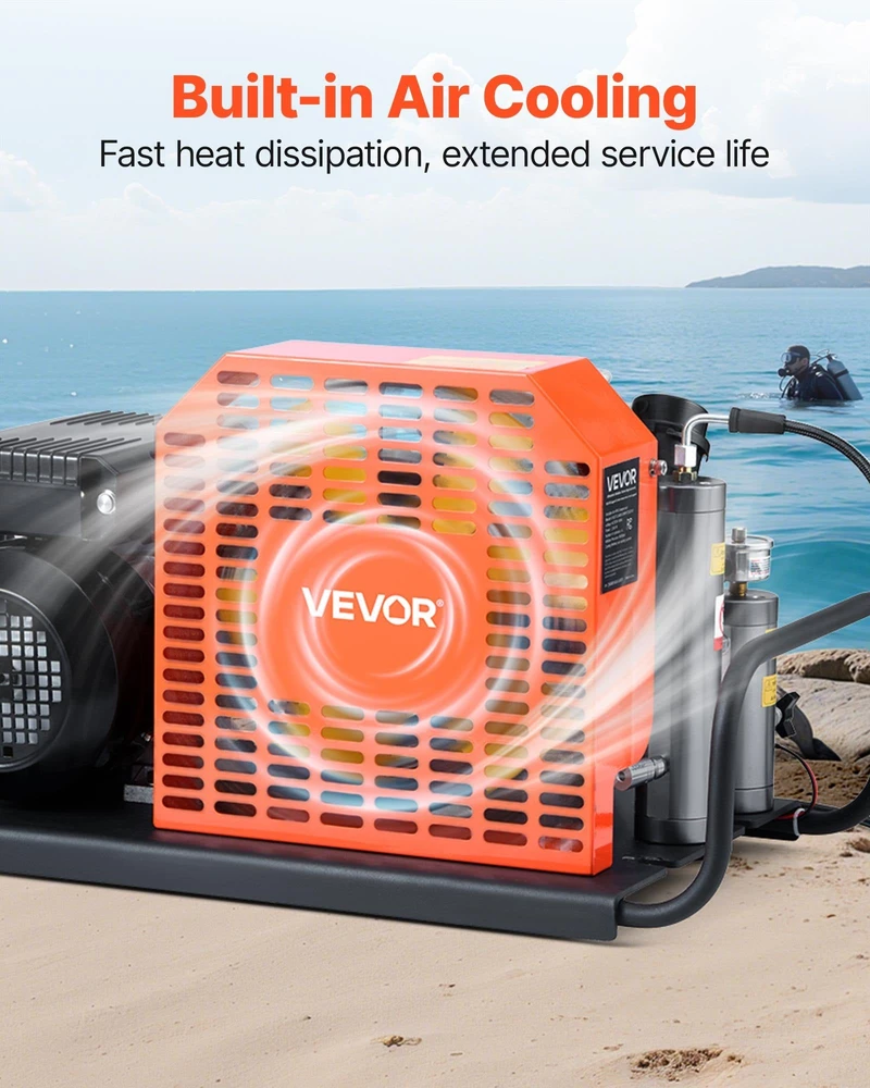 VEVOR PCP oro kompresorius 4500PSI su keturiais cilindrais