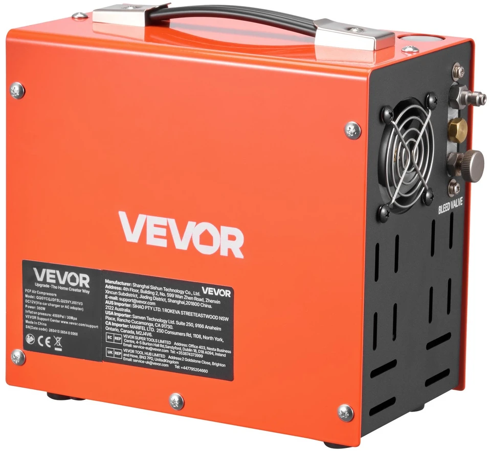 PCP oro kompresorius VEVOR QQGYCQJDFSLQU3VYJ001Y2, 4500 PSI