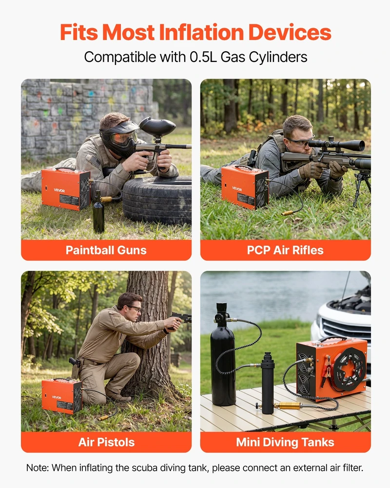 PCP oro kompresorius VEVOR QQGYCQJSFSLQSF890001Y2, 4500 PSI