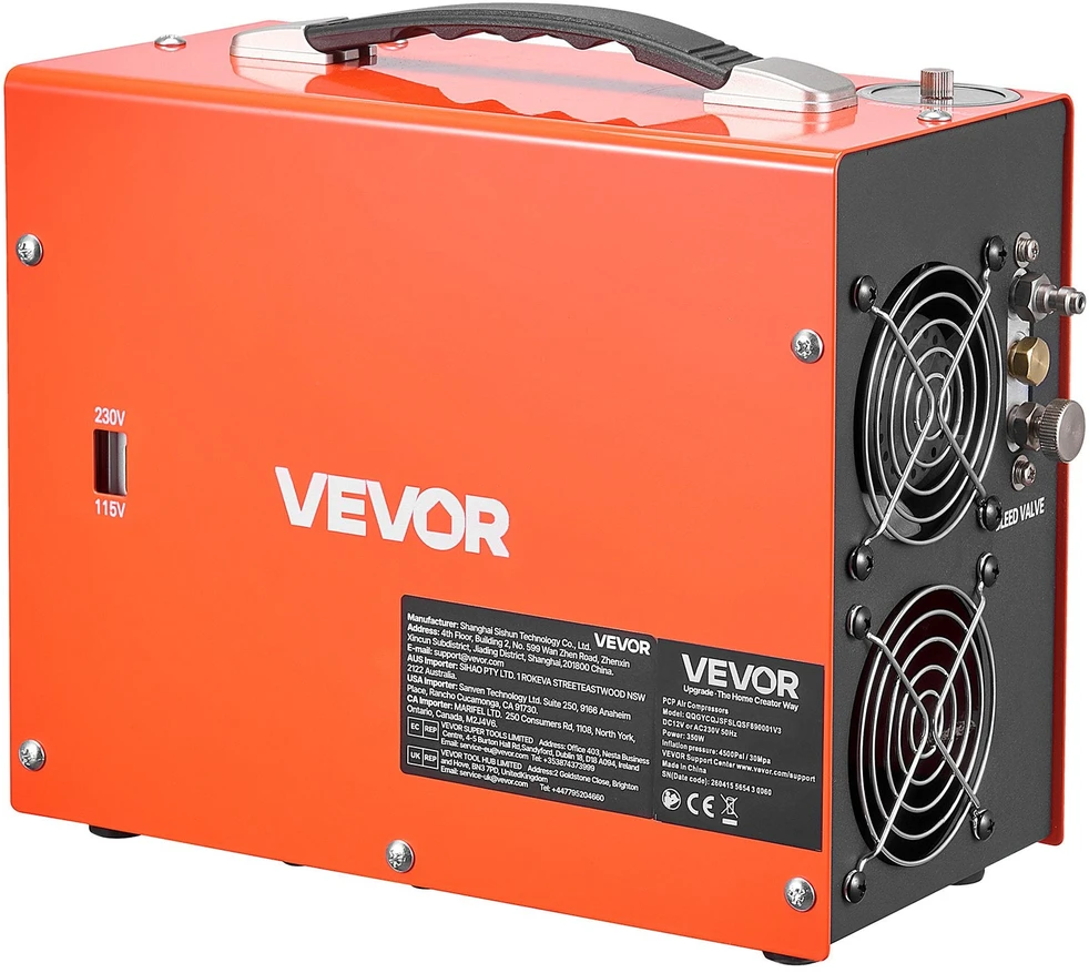 PCP oro kompresorius VEVOR QQGYCQJSFSLQSF890001Y2, 4500 PSI