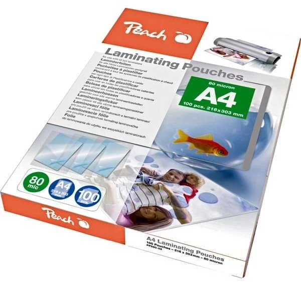 Peach Laminierfolie A4 80mic PP580-02, Folien - glossy, 100 Stck