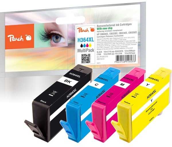 Peach PI300-370 Juoda, Žydras, Rausvai raudona, Geltona Sudėtinė pakuotė 4 vnt