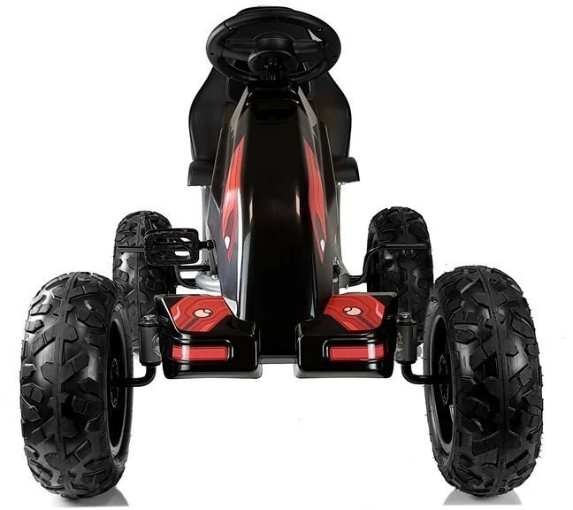 Lean Cars Gokartas su pedalais B012, juodas, 134x72x91 cm