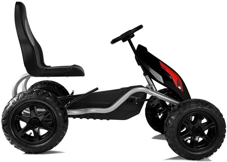Lean Cars Gokartas su pedalais B012, juodas, 134x72x91 cm
