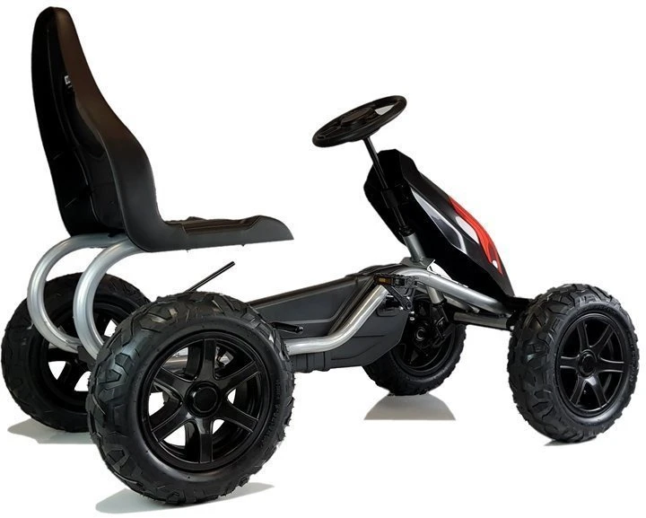 Lean Cars Gokartas su pedalais B012, juodas, 134x72x91 cm