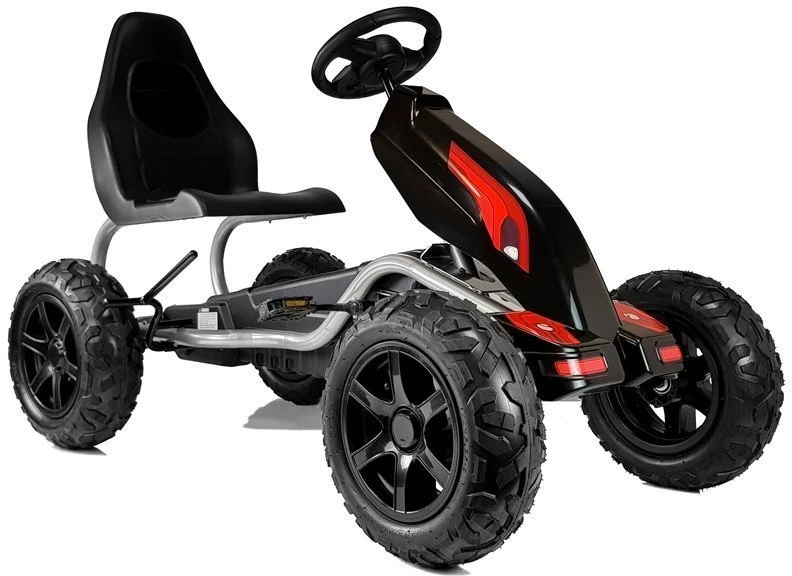 Lean Cars Gokartas su pedalais B012, juodas, 134x72x91 cm