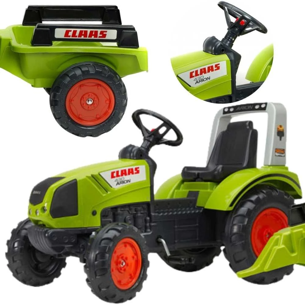 Vaikiškas pedalinis traktorius Falk Claas 1040AB, su priekaba, žalias