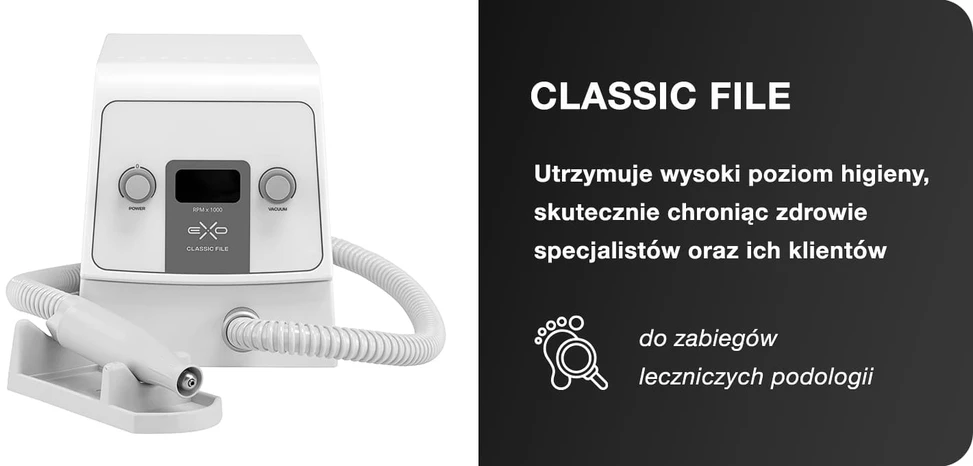 Activeshop Profesionali nagų freza su integruotu dulkių siurbliu Exo Classic File New Edition - pedikiūrui ir manikiūrui