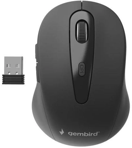 Pelė GEMBIRD MUSW-6B-01 (optinė; 1600 DPI; juoda)