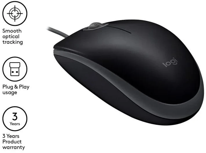 Pelė Logitech B110 Silent, Juoda
