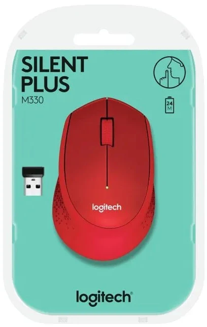 Pelė Pelytė Logitech M330 910-004911 (optinė; 1000 DPI; raudona)
