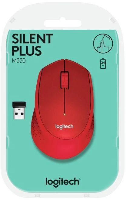 Pelytė Logitech M330 910-004911 (optinė; 1000 DPI; raudona)