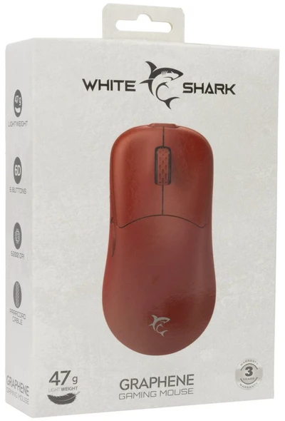 White Shark Pelė žaidimams Baltas Shark GM-5014 Graphene Raudona