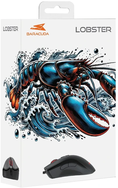 Pelė žaidimams Baracuda Lobster Juodas