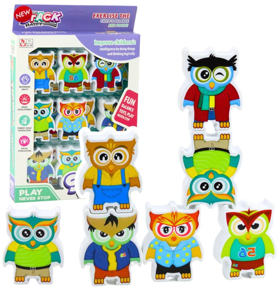 Lean Toys Įgūdžių lavinimo žaidimas Pelėdos 18 vnt