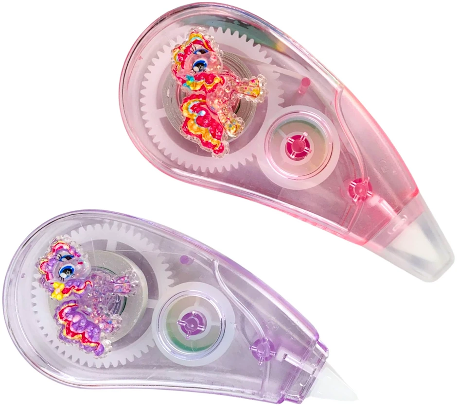 Lean Toys Korektorius juostelė su vienaragiu, 6m x 5mm, rožinė/violetinė
