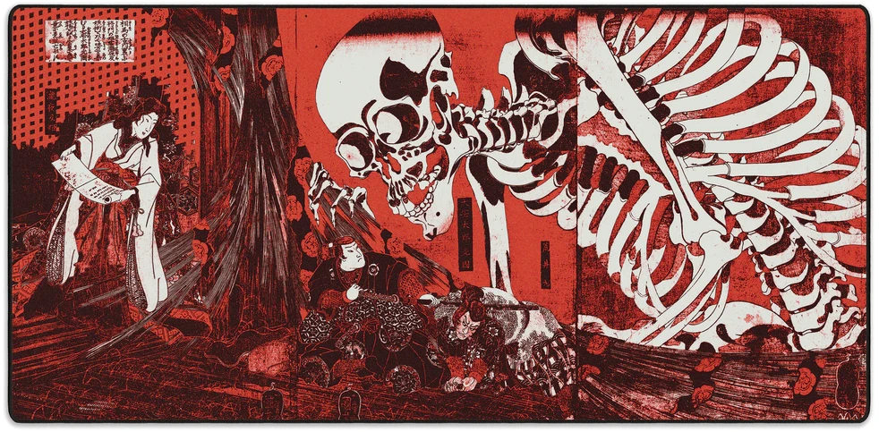 Pelės kilimėlis "LIT Pelės kilimėlis" Skeleton Spectre, by Utagawa Kuniyoshi (Raudonas)