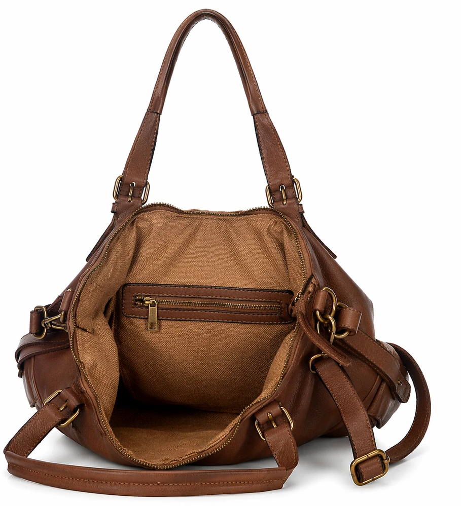 PELLE LAVATA Damska Skórzana Torebka ShopperBag A4 Duża Vintage Klasyczna