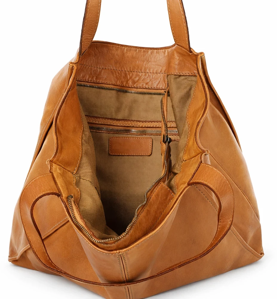 PELLE LAVATA Moteriška Odinė ShopperBag A4 Senovinis Išvaizda Minimalistinė